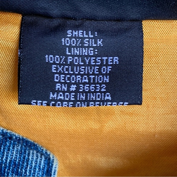 Vintage Denim 100% Silk Lightweight Women’s Jacket Multicolored Size Small - Picture 5 of 5
